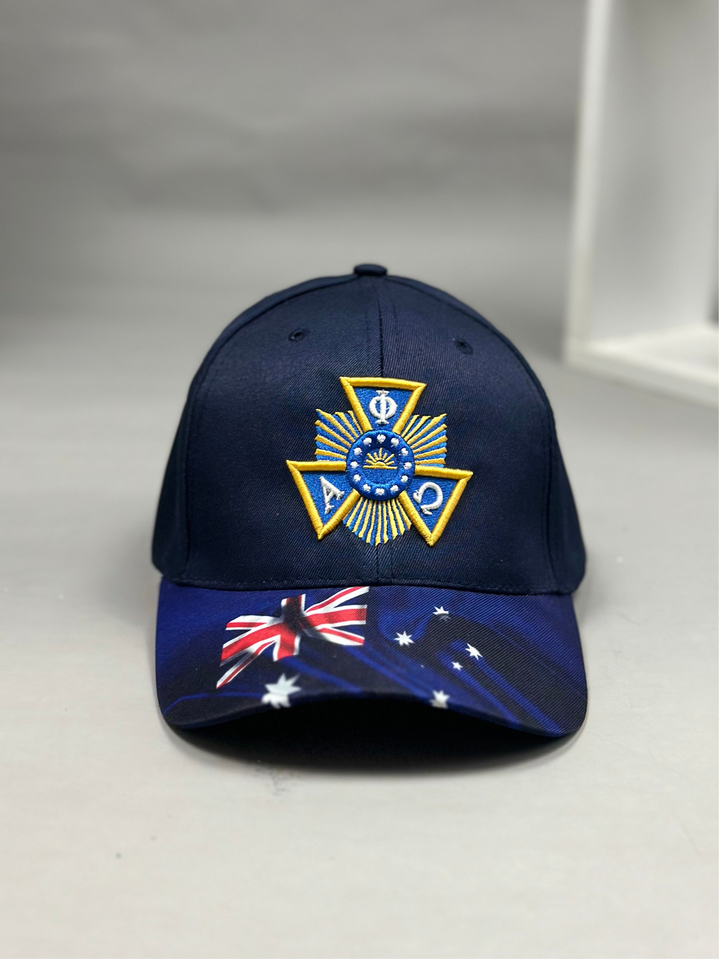 Alphio seal 3D puff embroidery P/Twill cap with aus.flag