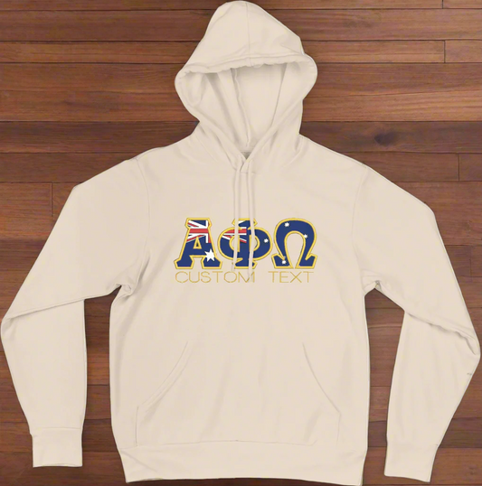 Fraternity /Sorority Greek Applique Mens' Cotton Care Kangaroo Hoodie-F369HB