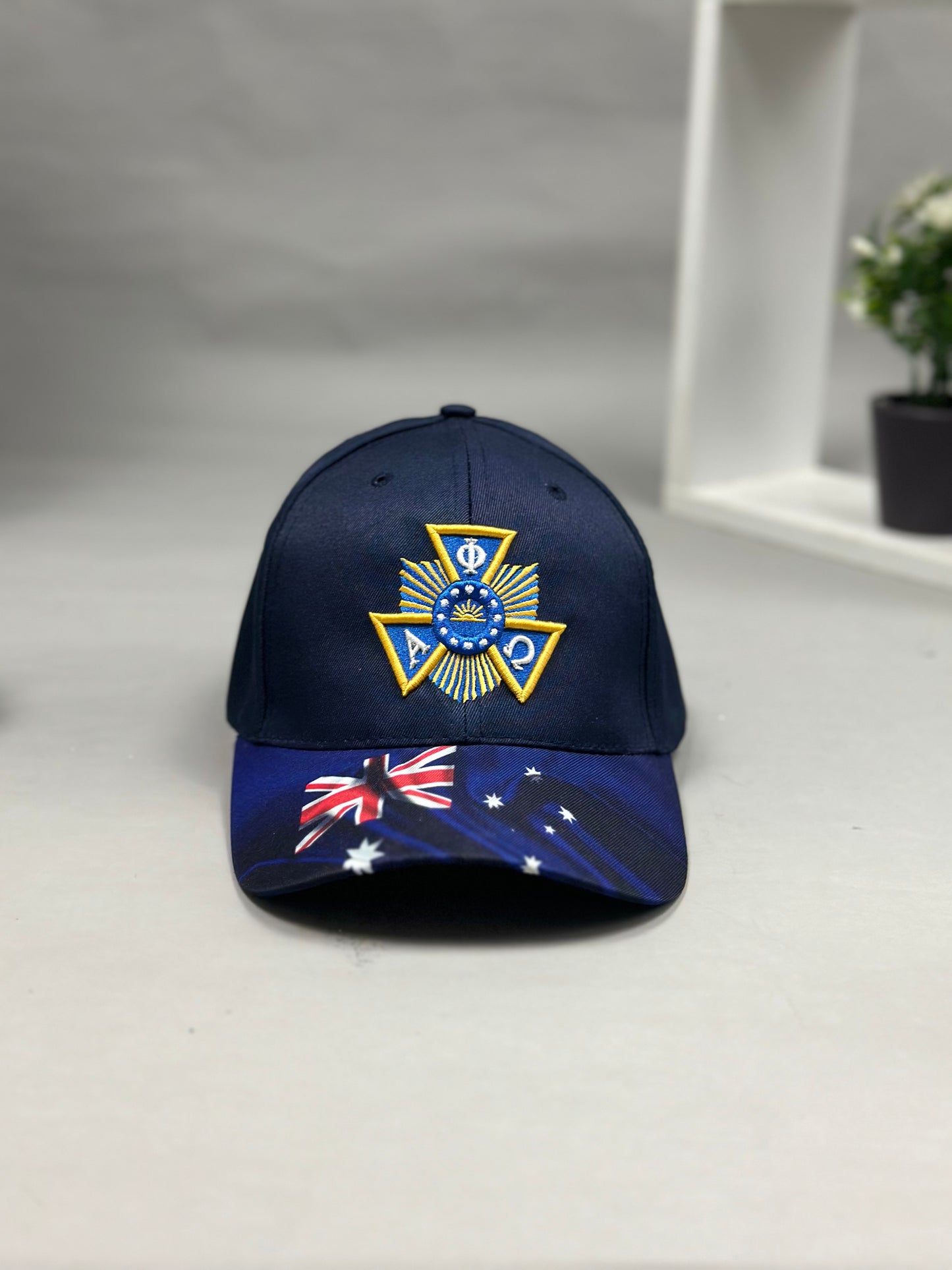 Alphio seal 3D puff embroidery P/Twill cap with aus.flag