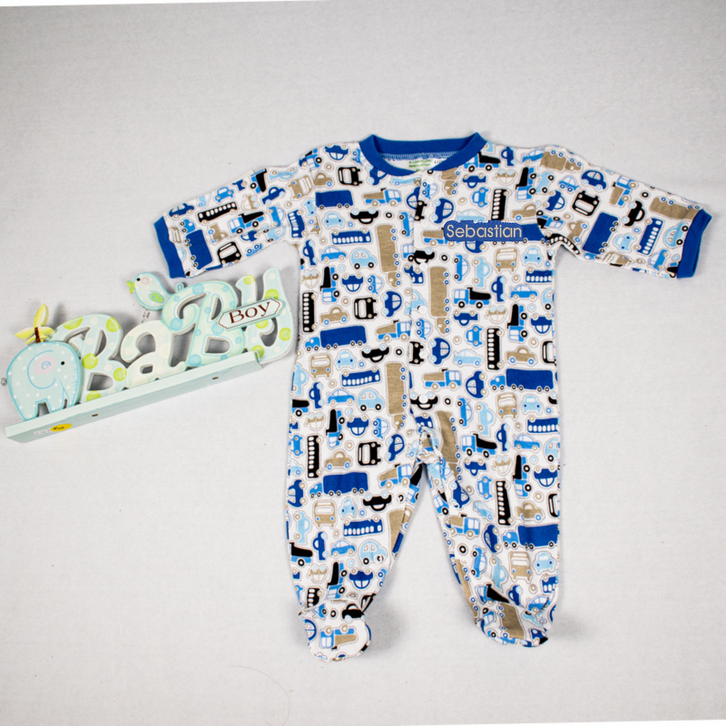 Baby Boy's Car Print Romper- 4 Little Ducks