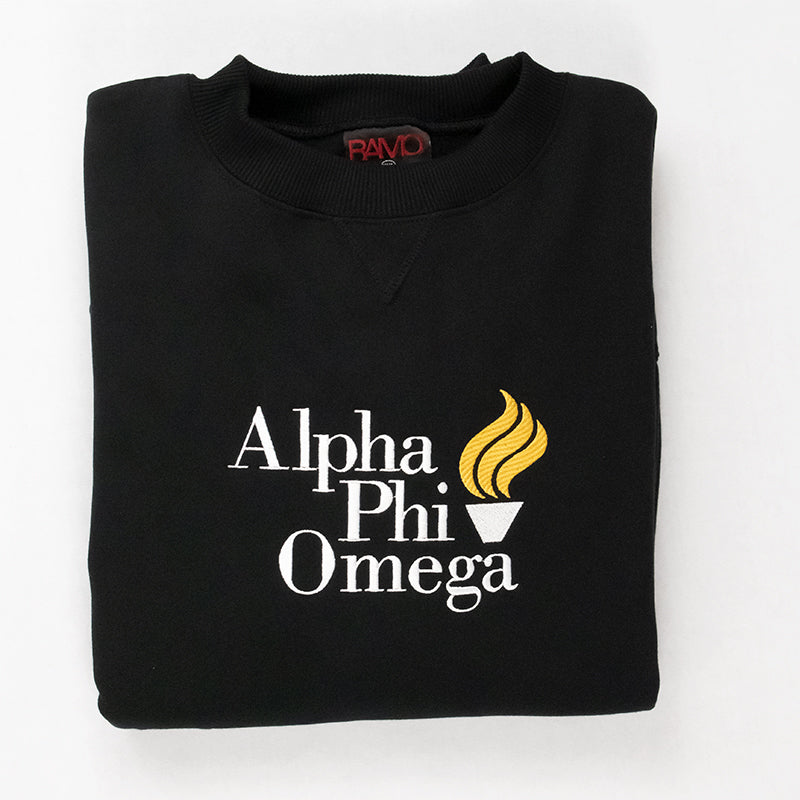 Embroidery Fraternity and sorority  Alpha phi omega torch logo