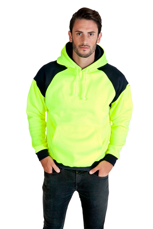 Men Shoulder Contrast Panel Hoodie - WORKWEAR