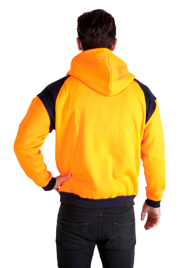 Men Shoulder Contrast Zipper Hoodies - WORKWEAR