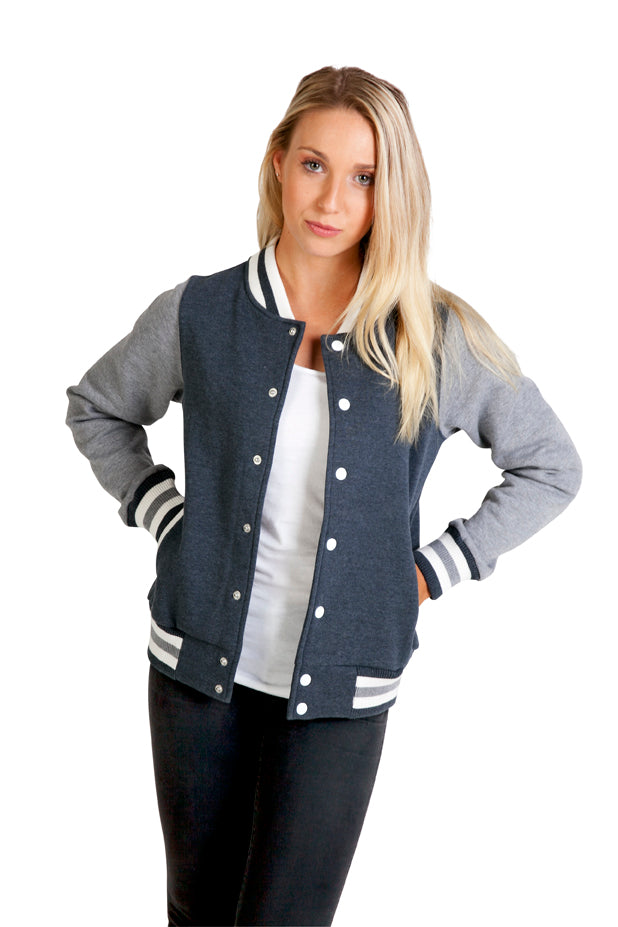 Ladies Embroidered Alpha Phi Omega Varsity jacket