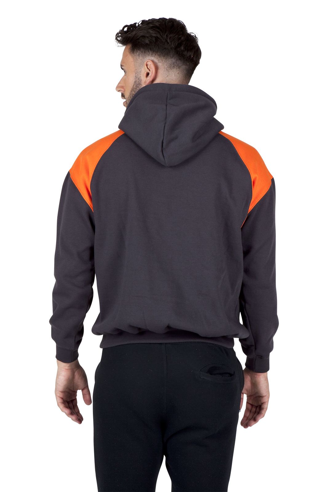 Mens Shoulder Contrast Panel Hoodie