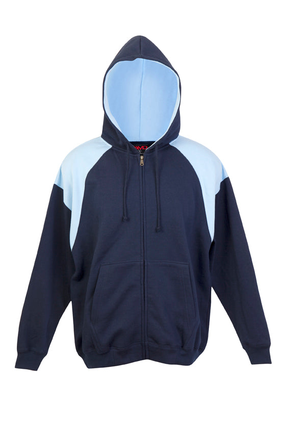 Mens Shoulder Contrast Zip Hoodie