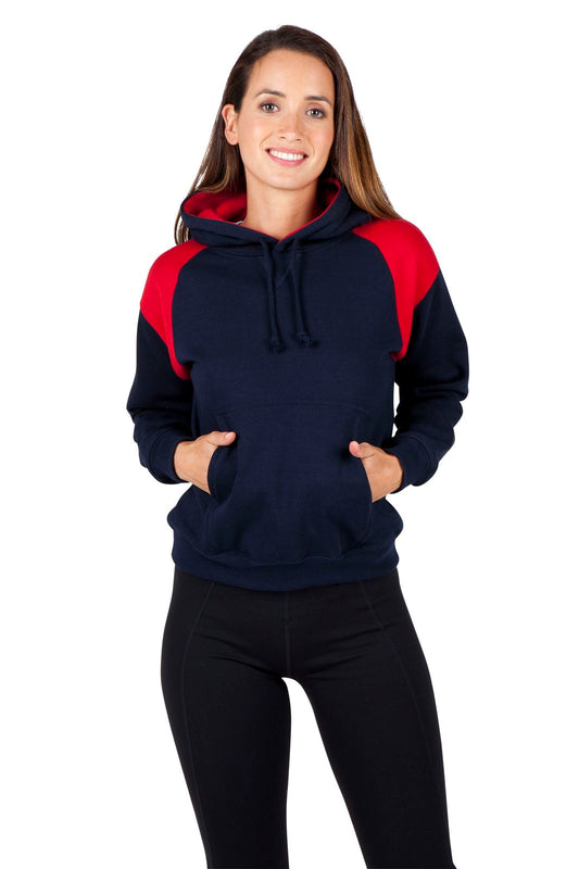 Ladies/Juniors  Shoulder Contrast Panel Hoodie