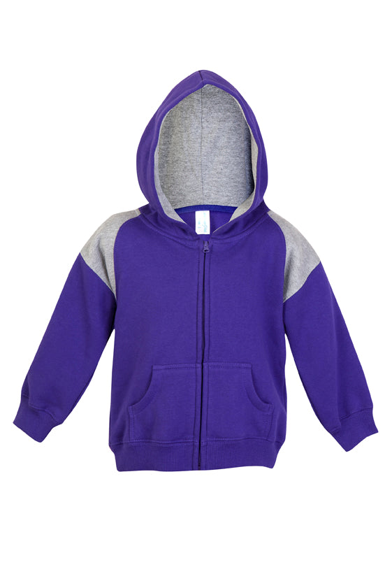 Kids Shoulder  Contrast Panel Hoodies with Zipper