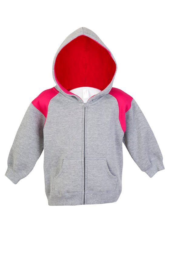 Kids Shoulder  Contrast Panel Hoodies with Zipper