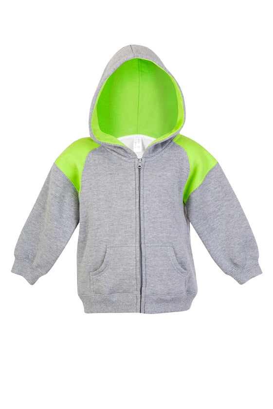 Kids Shoulder  Contrast Panel Hoodies with Zipper