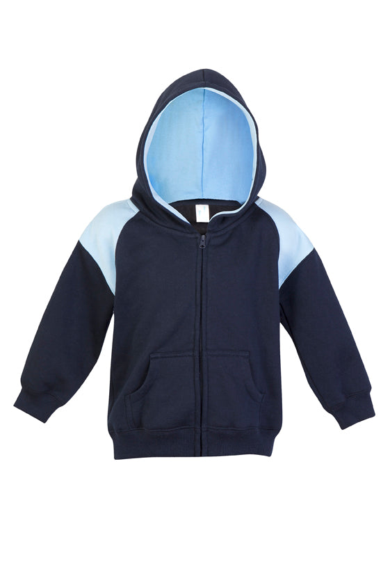 Kids Shoulder  Contrast Panel Hoodies with Zipper