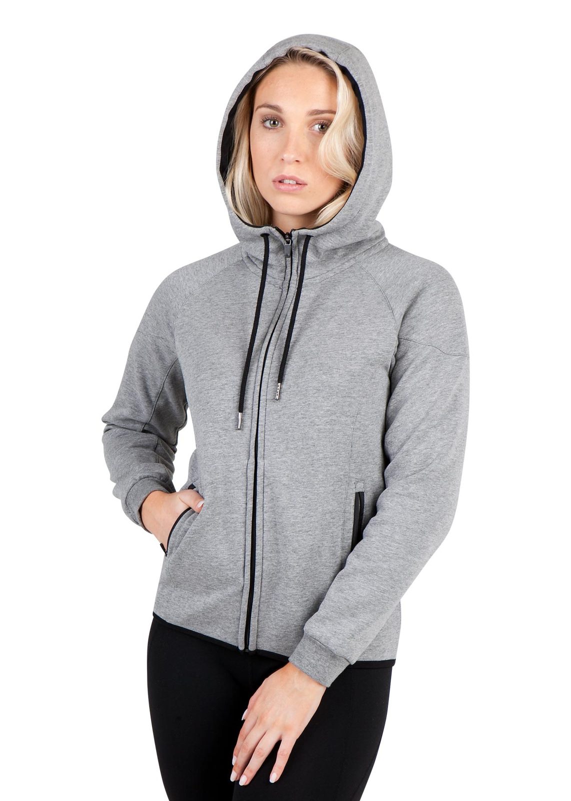 Ladies/junior 320gsm Soft cotton/bonded polar fleece Hoodie