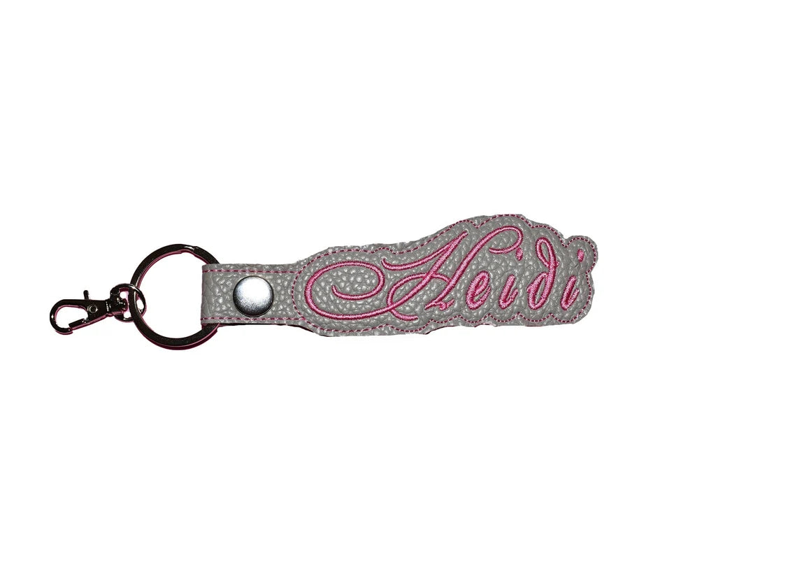 Personalised Embroidered key fob/key tag/key chain