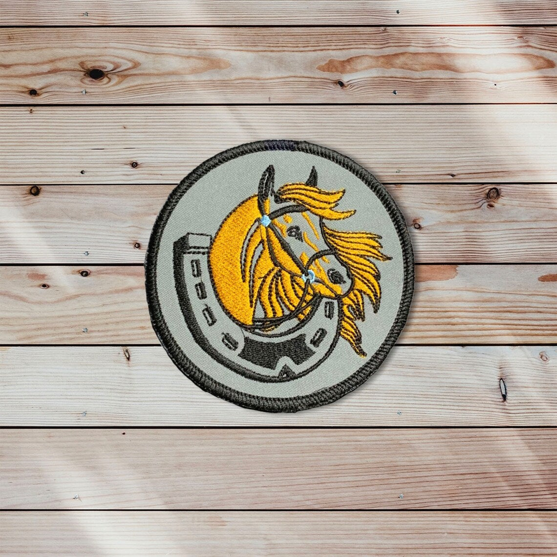 Horse with Shoe Embroidered Patch