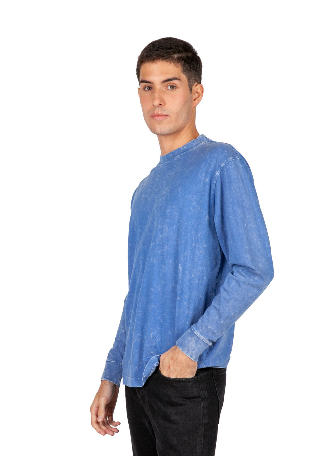 MENS STONE WASHED LONG SLEEVE TEES