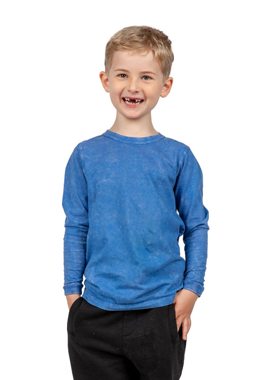 Kids Stone Wash Long Sleeve Tee