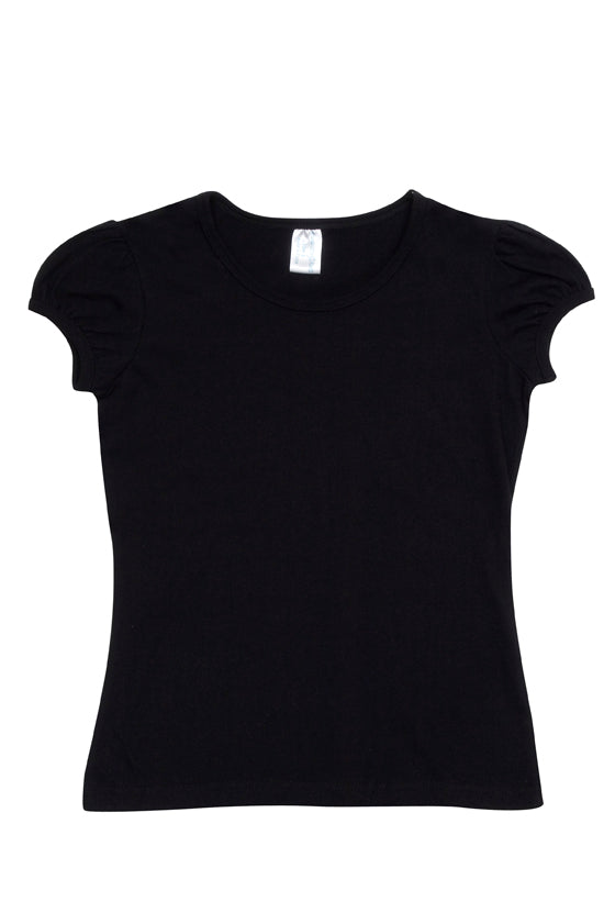 Girls Short Puff Sleeve Tee