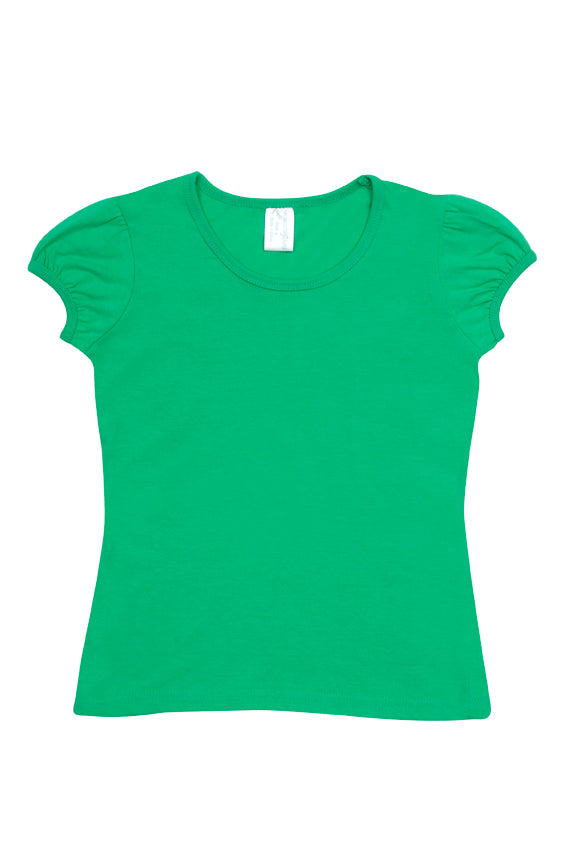 Girls Short Puff Sleeve Tee