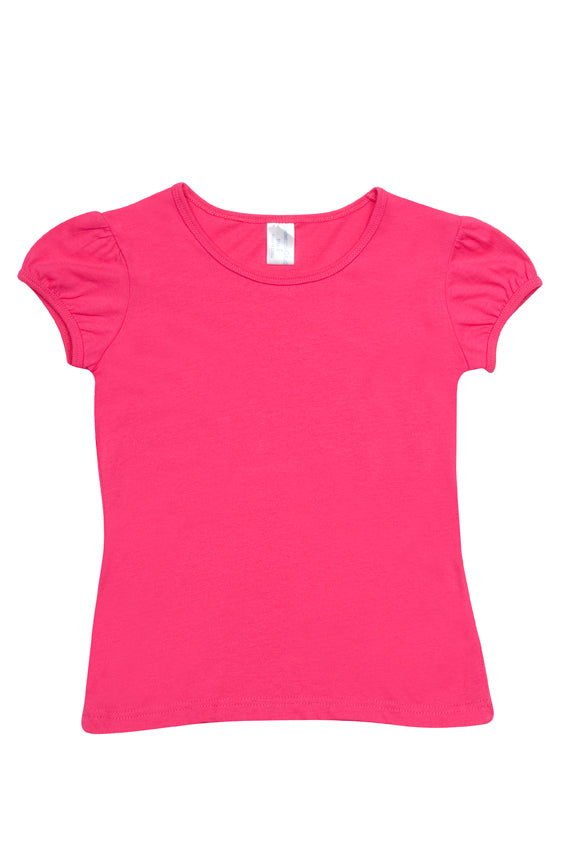 Girls Short Puff Sleeve Tee