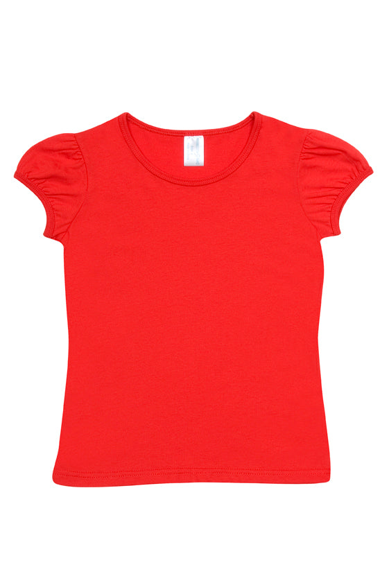 Girls Short Puff Sleeve Tee