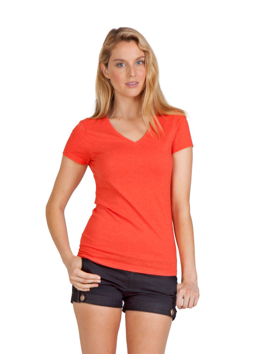 Ladies Marl V-neck T-shirt