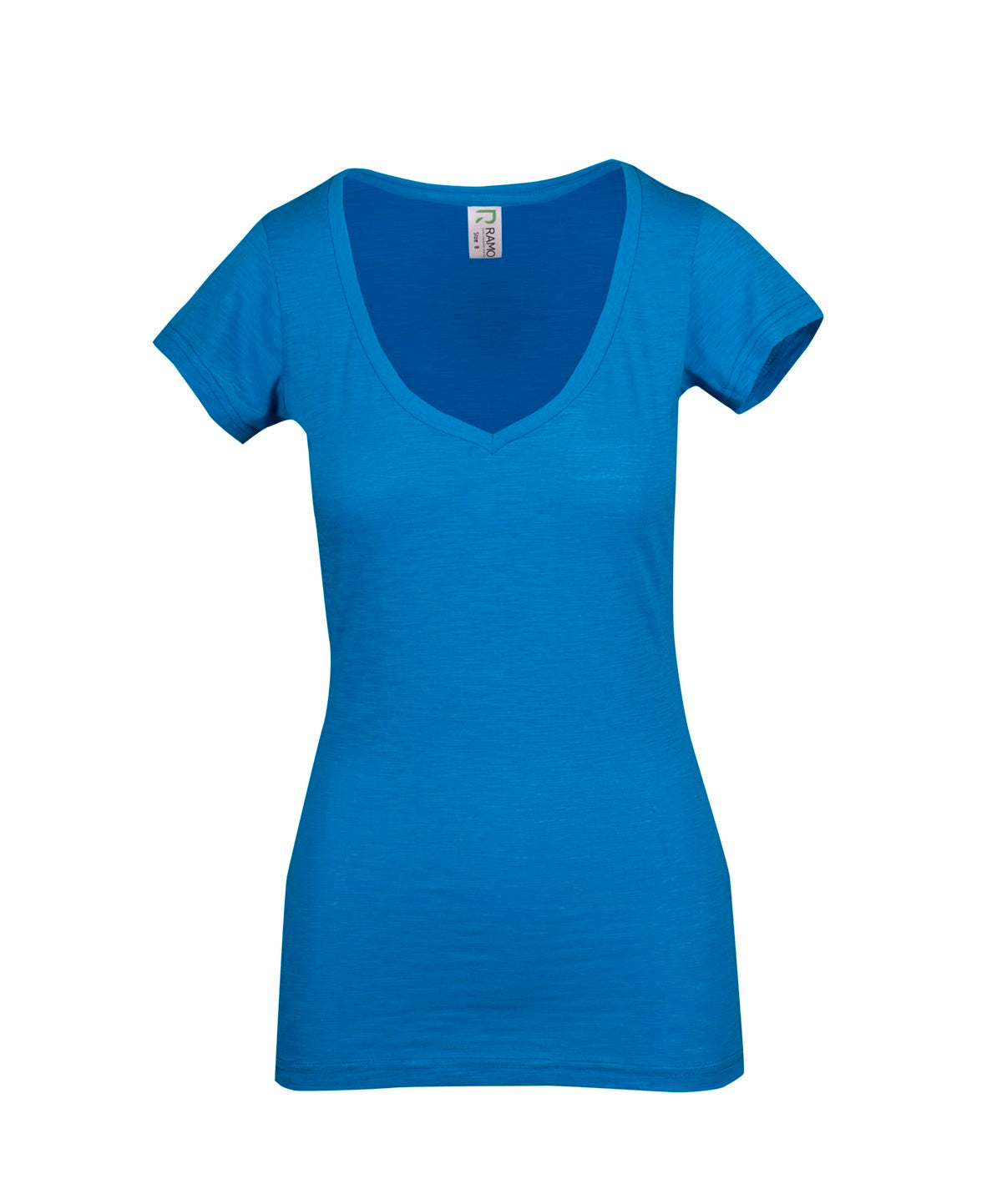 Ladies Raw Cotton Wave V Neck Tees