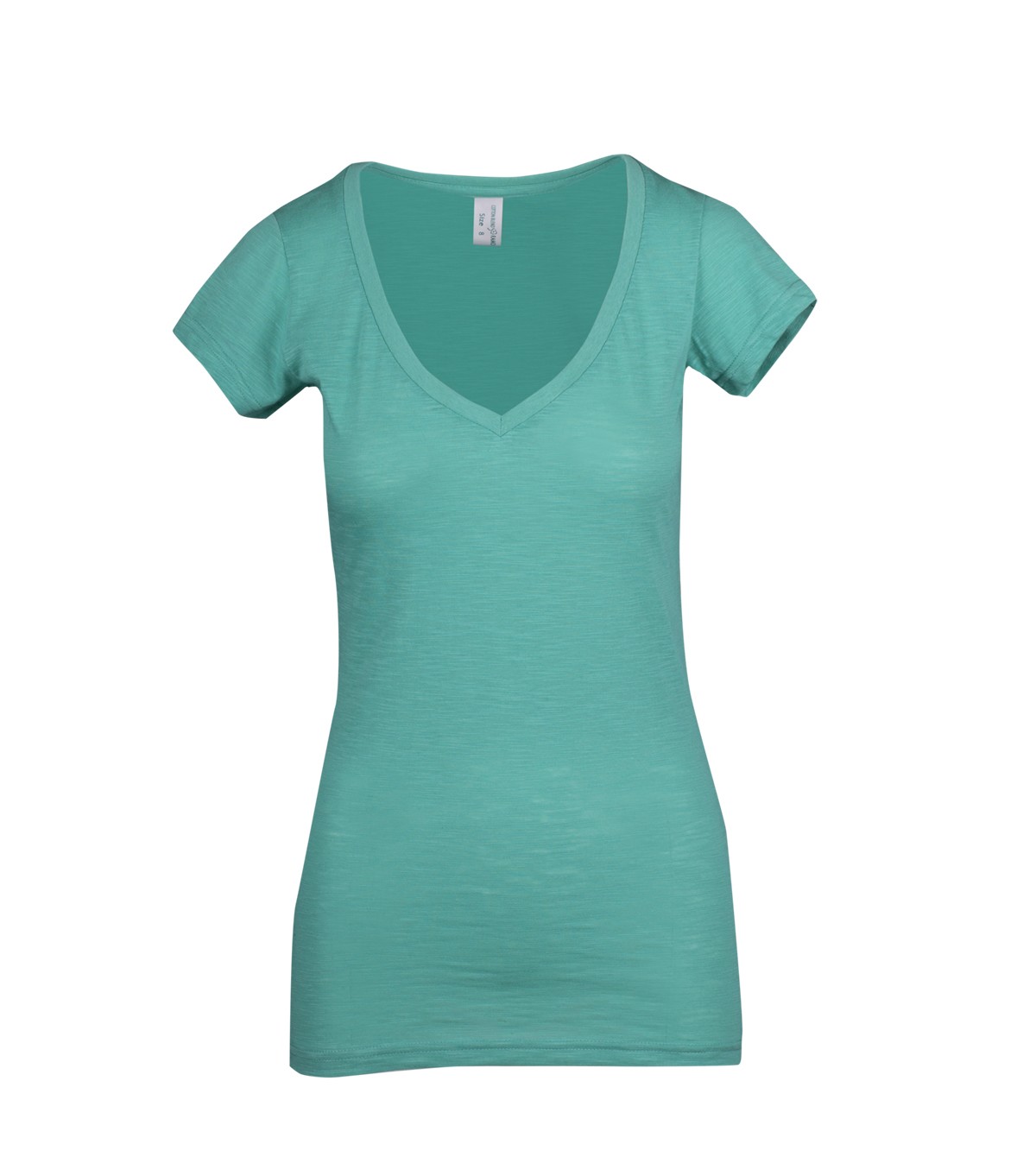 Ladies Raw Cotton Wave V Neck Tees