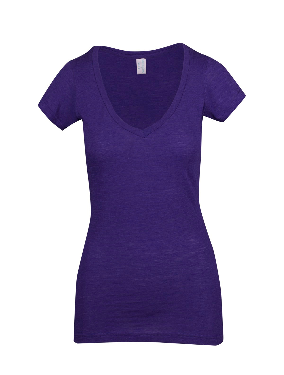 Ladies Raw Cotton Wave V Neck Tees