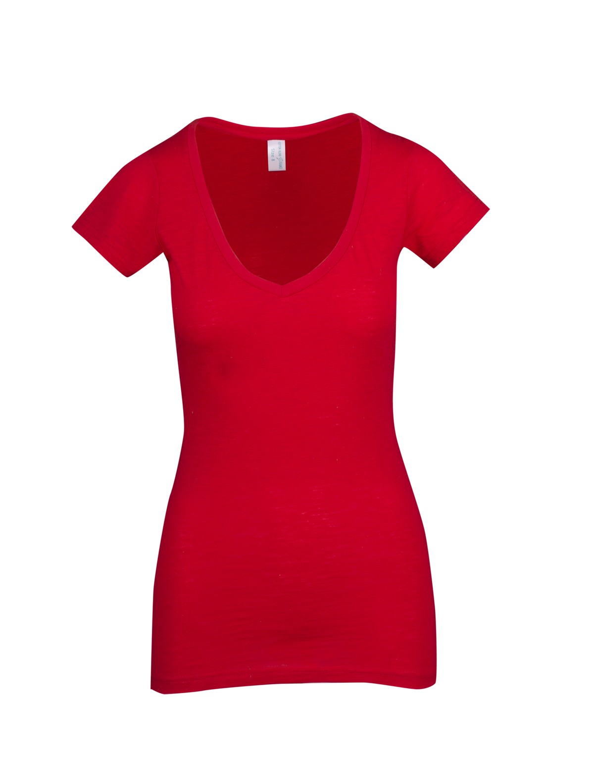 Ladies Raw Cotton Wave V Neck Tees