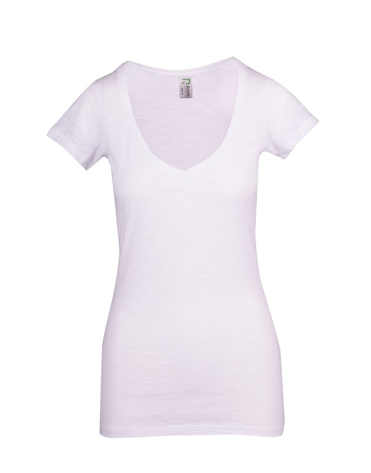 Ladies Raw Cotton Wave V Neck Tees