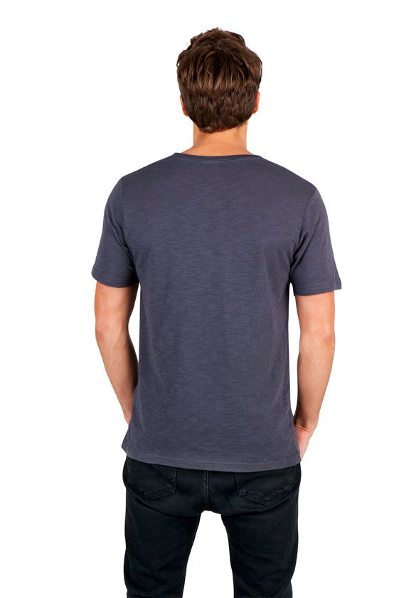 Mens Raw Cotton Wave  V Neck Tee