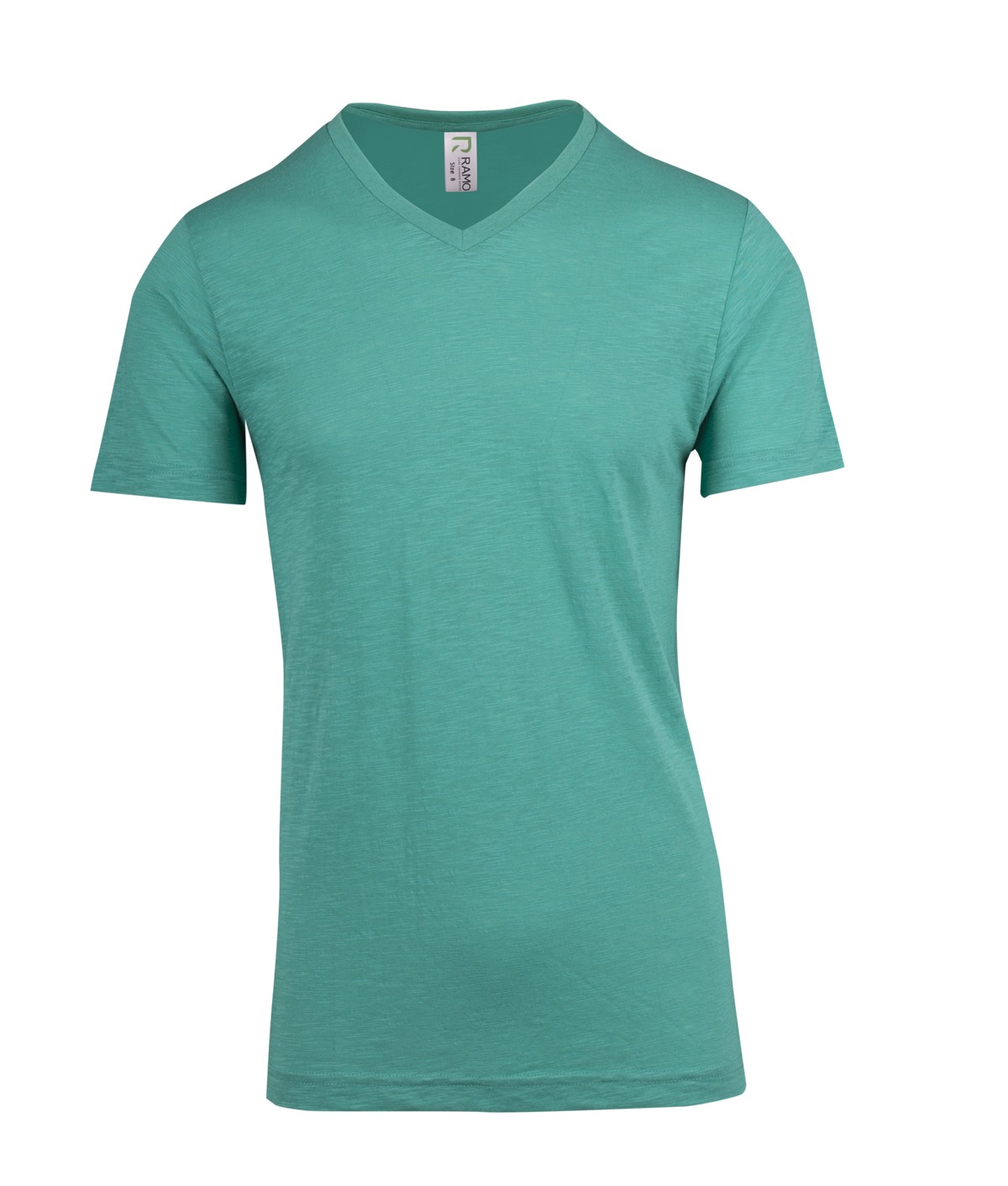 Mens Raw Cotton Wave  V Neck Tee